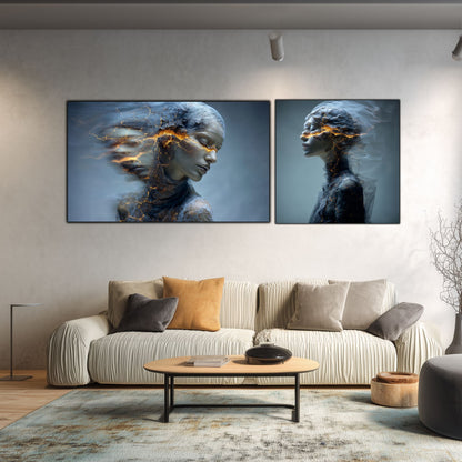 Set 2 Tablouri Decorative Premium - „Fractured Dream” - No09