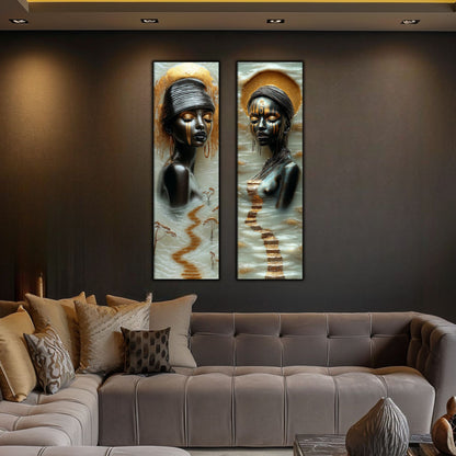 Set 2 Tablouri pt Decorul Modern al Livingului - Print UV pe Sticla - NO18