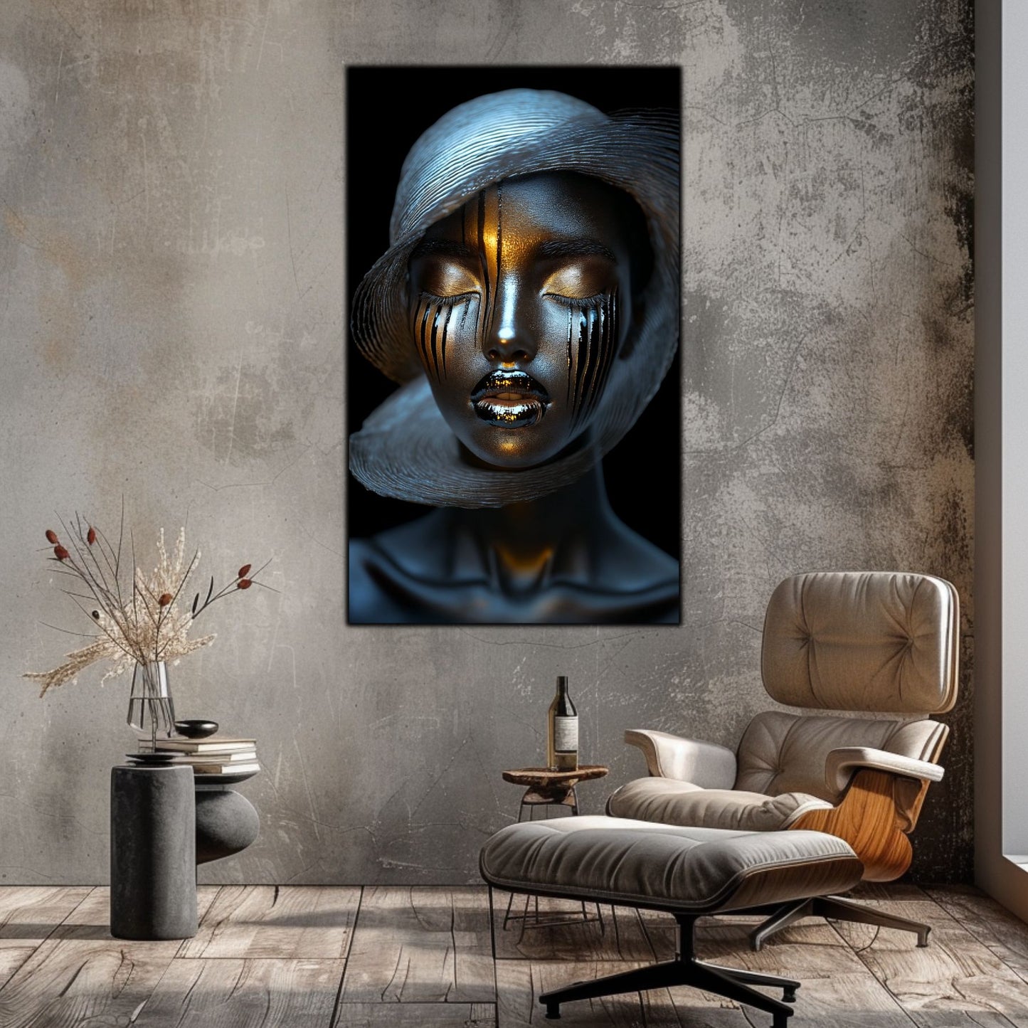 Dark White - Tablou Sticla Securizata - NO32