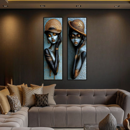 Set 2 Tablouri pt Decorul Modern al Livingului - Print UV pe Sticla - NO22