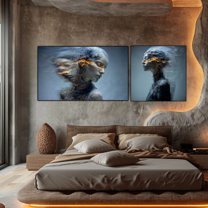 Set 2 Tablouri Decorative Premium - „Fractured Dream” - No09