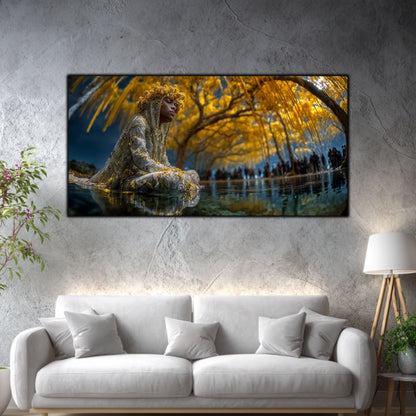 Tablouri Living Sticlă – The Golden Stillness | The Light We Encounter