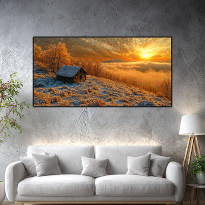 Tablouri Moderne Sufragerie – Cabin at Daybreak | The Long Way Home