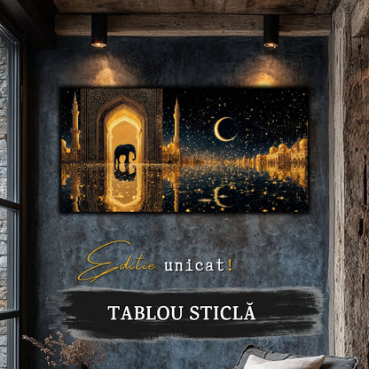Echoes of Gold - Tablou Sticla  - Unicat - no14