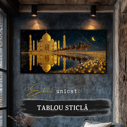 Echoes of Gold - Tablou Sticla  - Unicat - no11