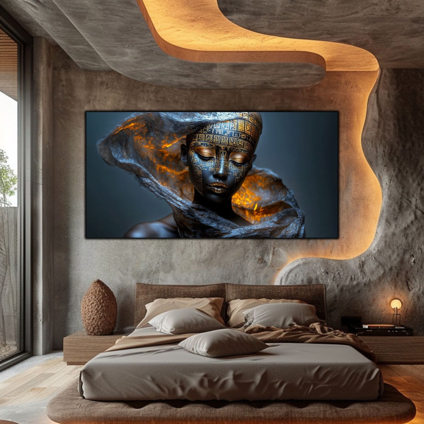 Tablou Sticla Securizata – Tablou Elegant pt Dormitor si Living - Dark StarDust No18