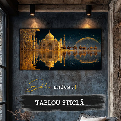 Echoes of Gold - Tablou Sticla  - Unicat - no12