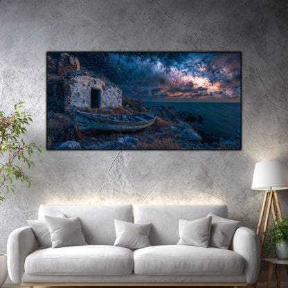 Tablouri Living Sticlă – The Boat and the Sky | The Light We Encounter