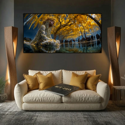Tablouri Living Sticlă – The Golden Stillness | The Light We Encounter
