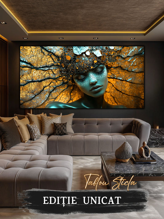 Tablou elegant Spore Dream într-o sufragerie cu mobilier crem
