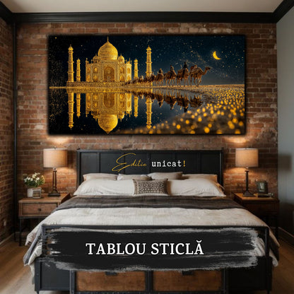 Echoes of Gold - Tablou Sticla  - Unicat - no11