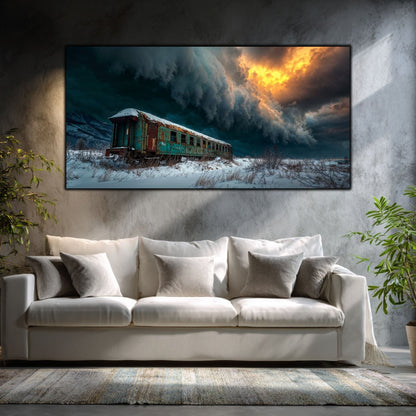 Tablou living elegant – Carriage in the Storm | The Long Way Home