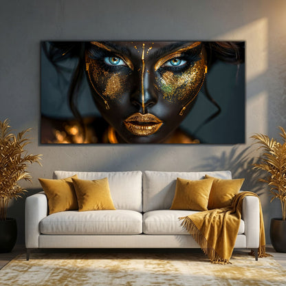 Tablou living elegant Gilded Silence sticla securizata 4mm - mockup perspectiva 6