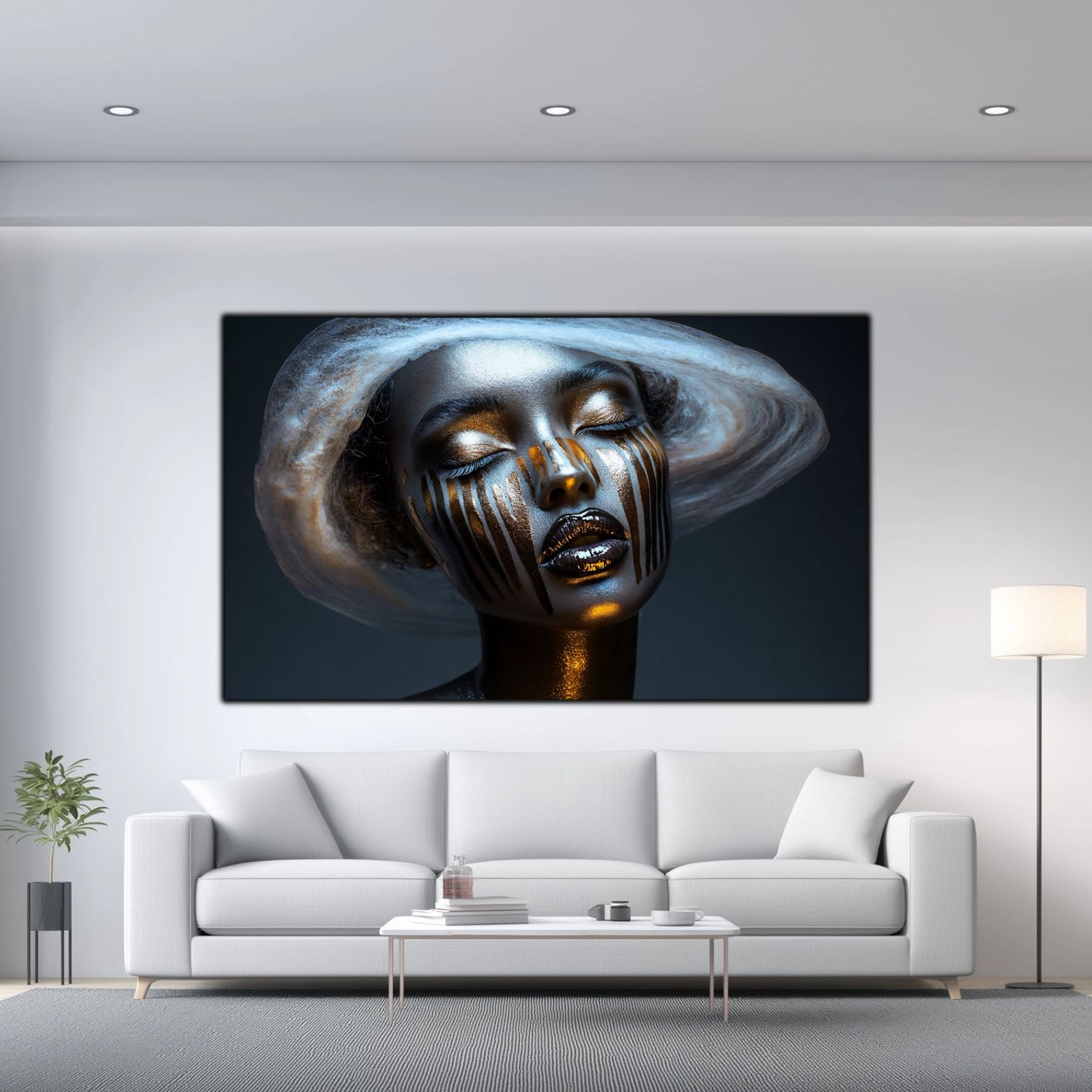 Dark White - Tablou Sticla Securizata - NO26