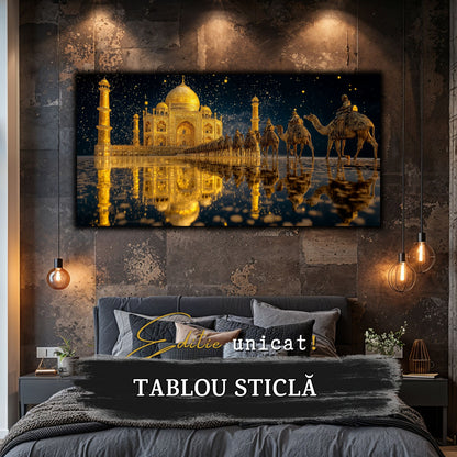 Echoes of Gold - Tablou Sticla  - Unicat - no13