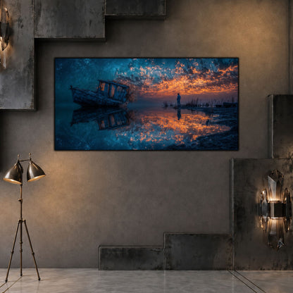 Tablouri Living Sticlă – The Abandoned Vessel | The Light We Encounter