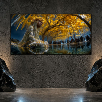 Tablouri Living Sticlă – The Golden Stillness | The Light We Encounter