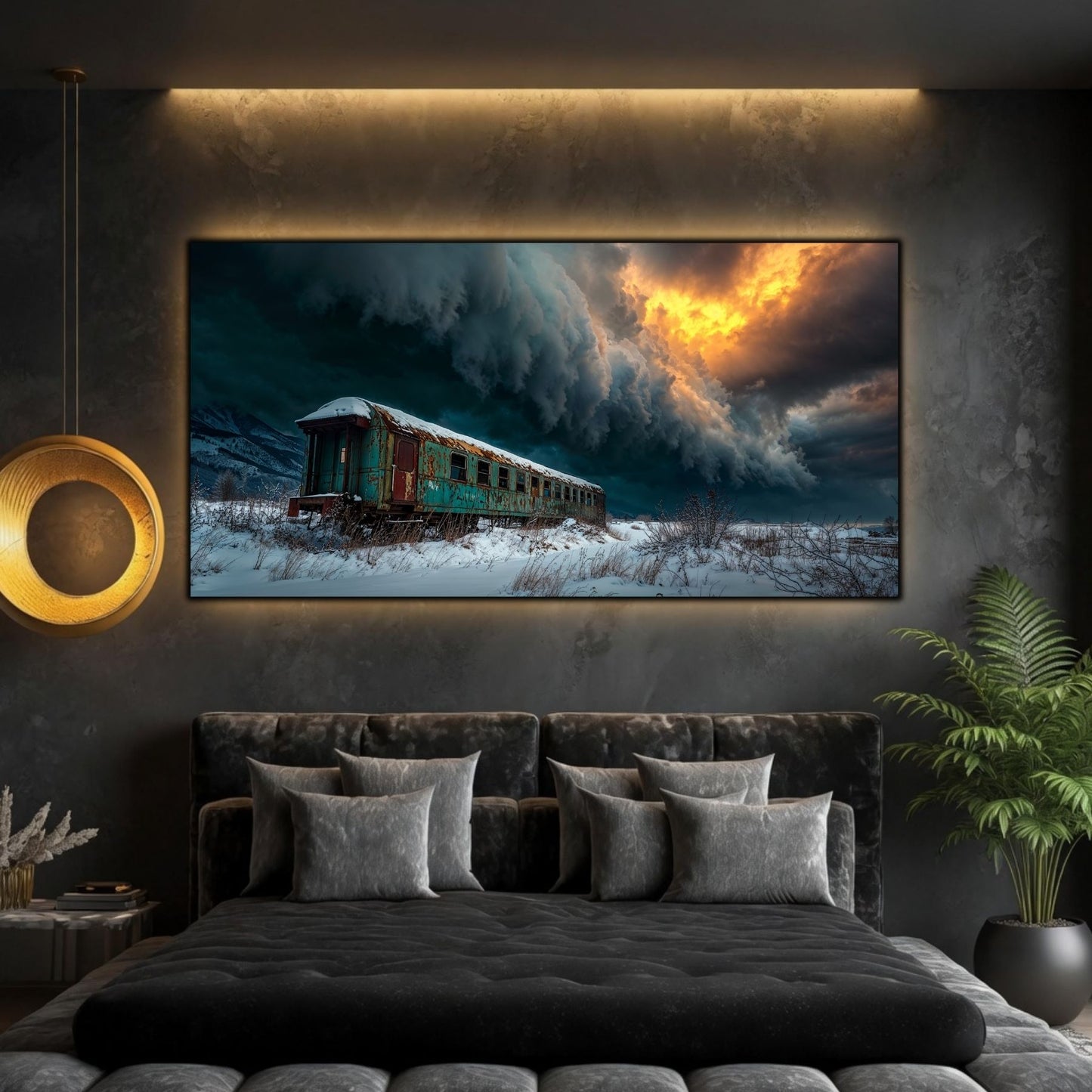 Tablou living elegant – Carriage in the Storm | The Long Way Home
