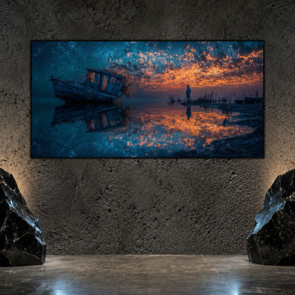 Tablouri Living Sticlă – The Abandoned Vessel | The Light We Encounter