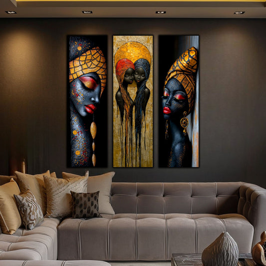 Set Modern de 3 Tablouri pe Sticla Securizata - Decor Elegant pt Living
