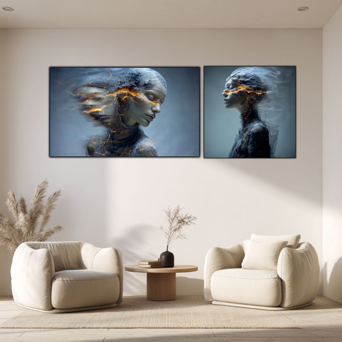 Set 2 Tablouri Decorative Premium - „Fractured Dream” - No09