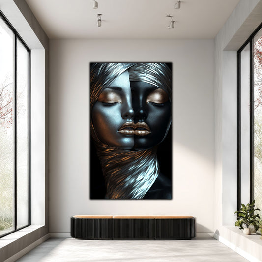 Tablou Decorativ pt Living - Print UV pe Sticla - „Silken Silence” - No06