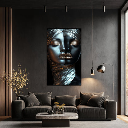 Tablou Decorativ pt Living - Print UV pe Sticla - „Silken Silence” - No06