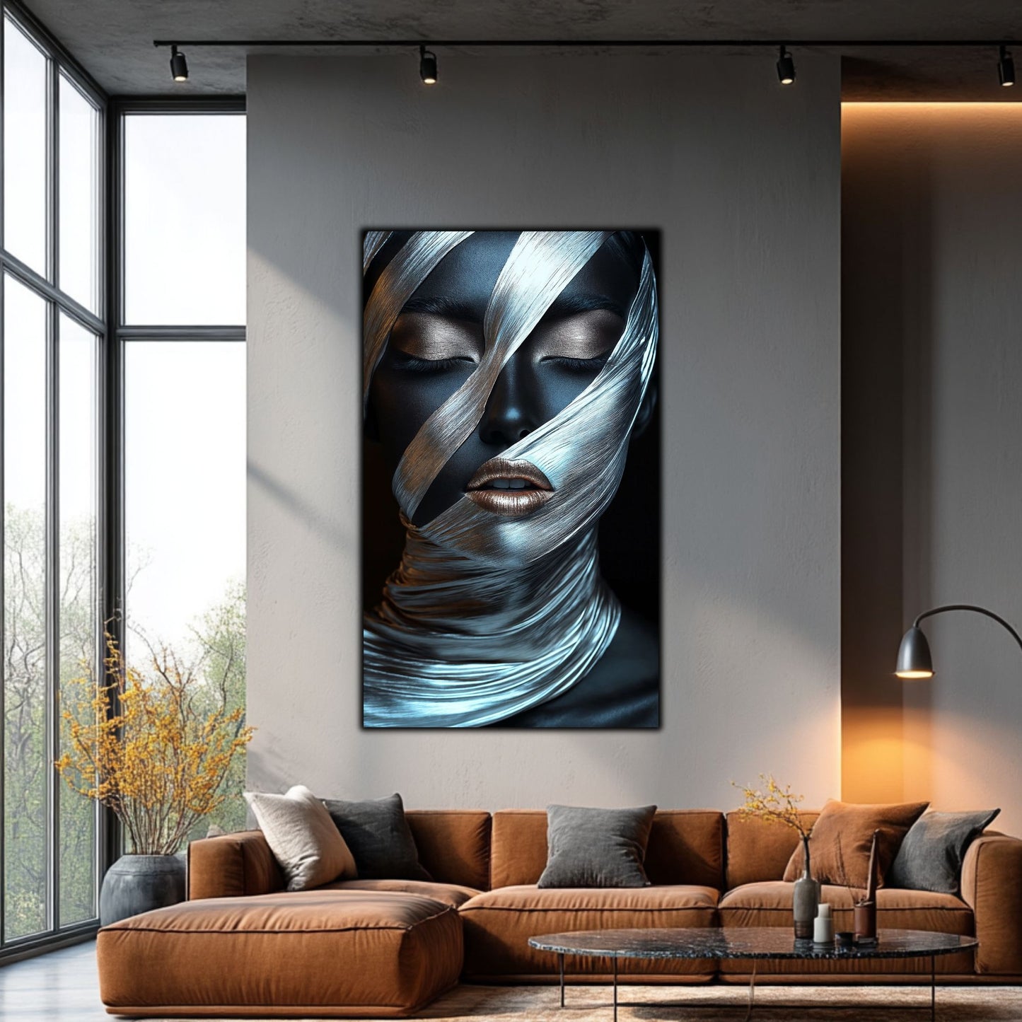 Tablou Decorativ pt Living - Print UV pe Sticla - „Silken Silence” - No05