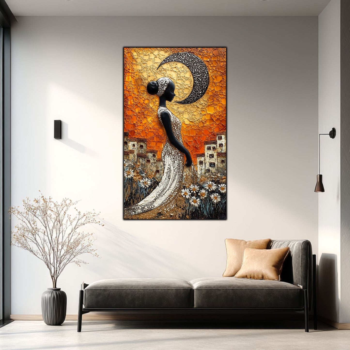 Tablou Decorativ Elegant din Sticla Securizata - 60x100 cm - Chromatic Vogue 03