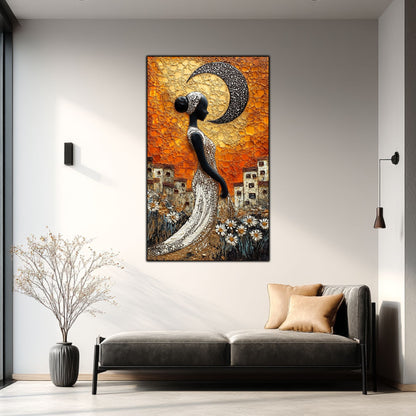 Tablou Decorativ Elegant din Sticla Securizata - 60x100 cm - Chromatic Vogue 03