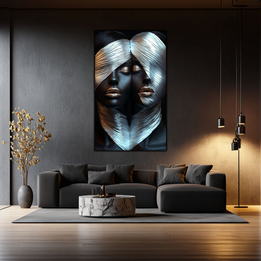 Tablou Decorativ pt Living - Print UV pe Sticla - „Silken Silence” - No03