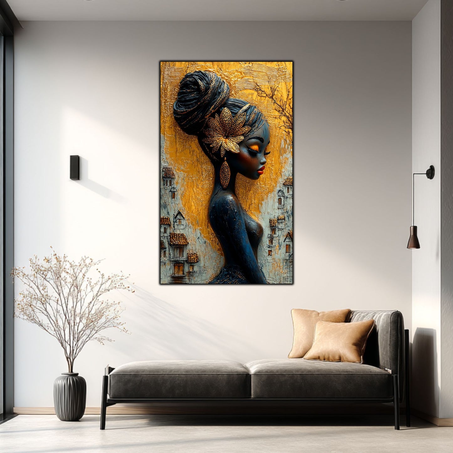 Tablou Decorativ Elegant din Sticla Securizata - 60x100 cm - Chromatic Vogue 05
