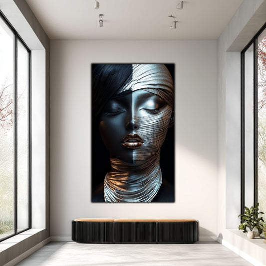 Tablou Decorativ pt Living - Print UV pe Sticla - „Silken Silence” - No04