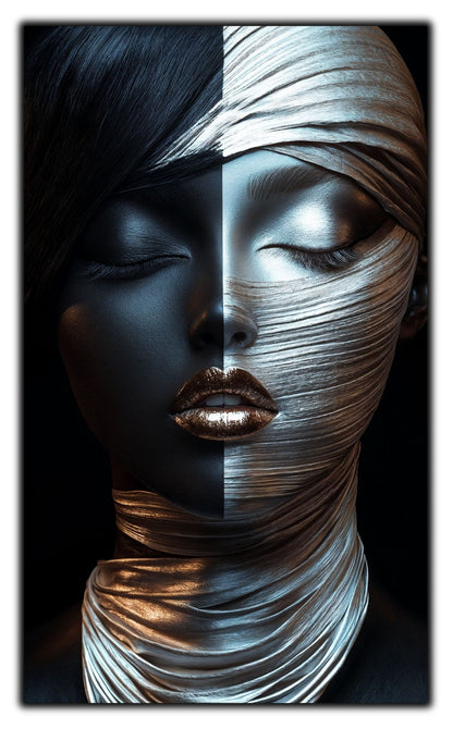 Tablou Decorativ pt Living - Print UV pe Sticla - „Silken Silence” - No04