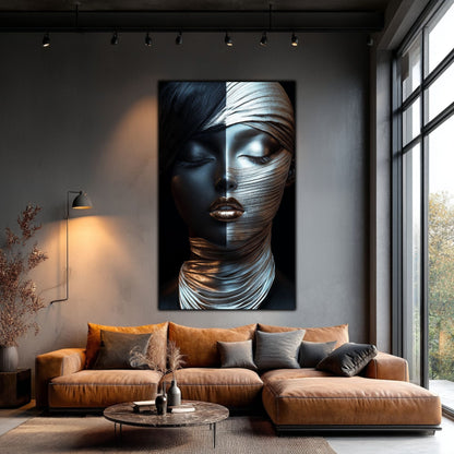 Tablou Decorativ pt Living - Print UV pe Sticla - „Silken Silence” - No04