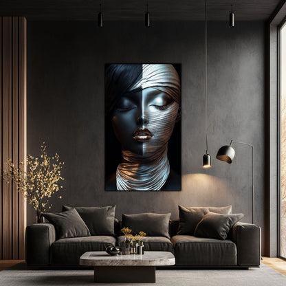 Tablou Decorativ pt Living - Print UV pe Sticla - „Silken Silence” - No04