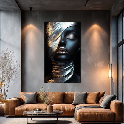 Tablou Decorativ pt Living - Print UV pe Sticla - „Silken Silence” - No01