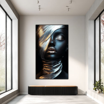 Tablou Decorativ pt Living - Print UV pe Sticla - „Silken Silence” - No01
