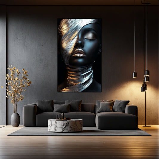 Tablou Decorativ pt Living - Print UV pe Sticla - „Silken Silence” - No01