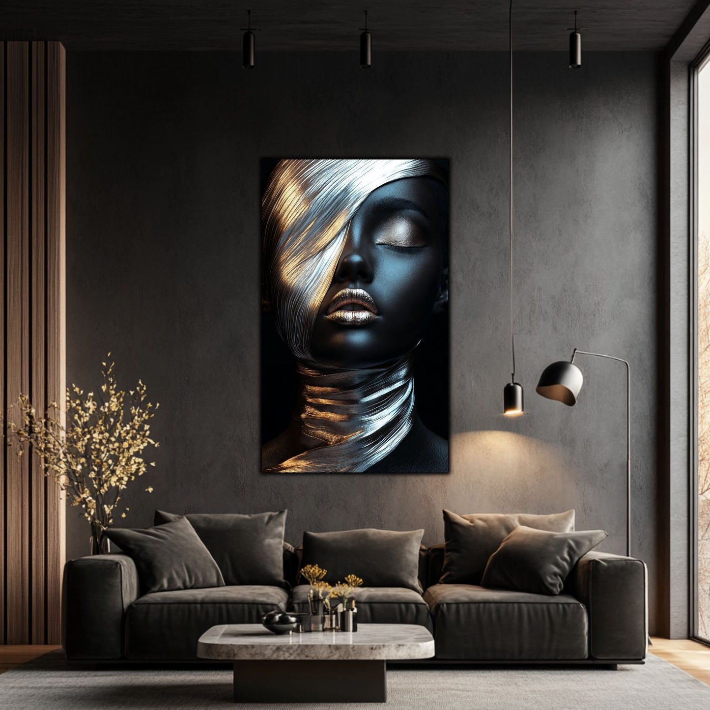 Tablou Decorativ pt Living - Print UV pe Sticla - „Silken Silence” - No01