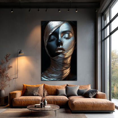 Tablou Decorativ pt Living - Print UV pe Sticla - „Silken Silence” - No02