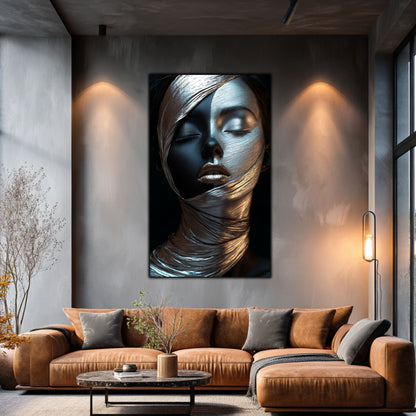 Tablou Decorativ pt Living - Print UV pe Sticla - „Silken Silence” - No02