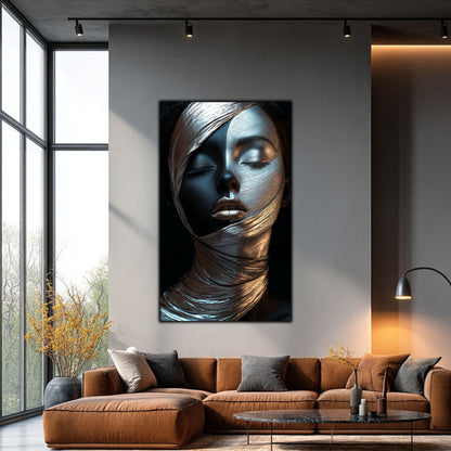 Tablou Decorativ pt Living - Print UV pe Sticla - „Silken Silence” - No02