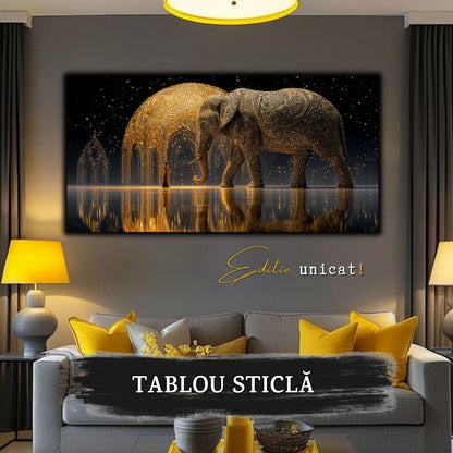 Echoes of Gold - Tablou Sticla  - Unicat - no07