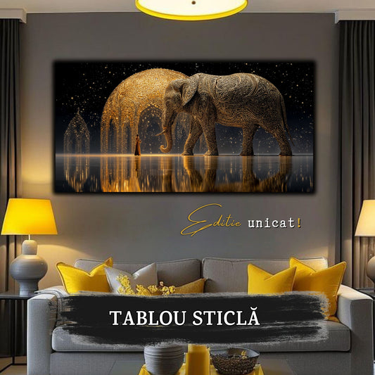 Echoes of Gold - Tablou Sticla  - Unicat - no07