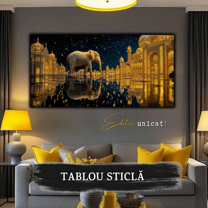 Echoes of Gold - Tablou Sticla  - Unicat - no09