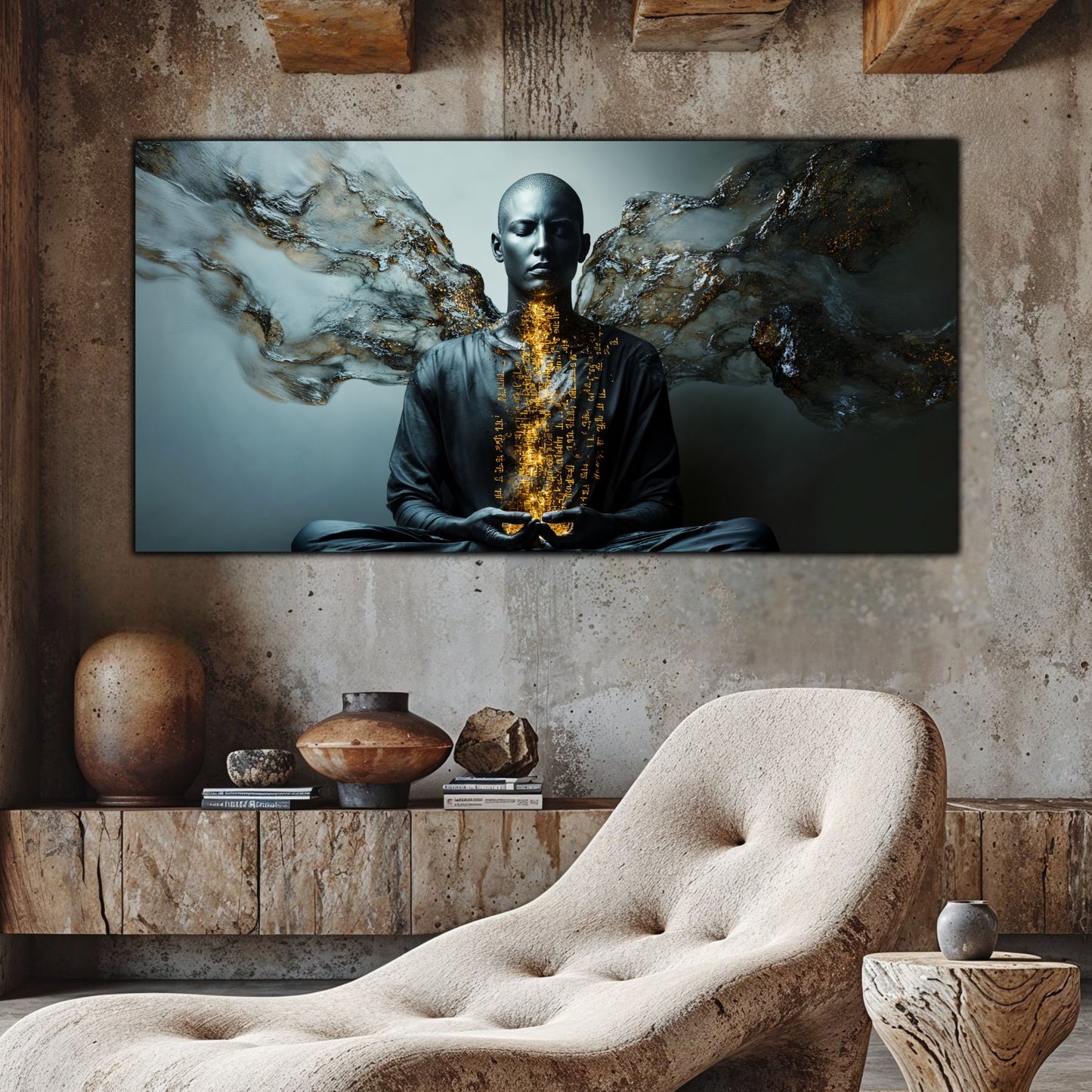 Beyond Meditation - Tablouri moderne pe sticla securizata pentru living contemporan NO31