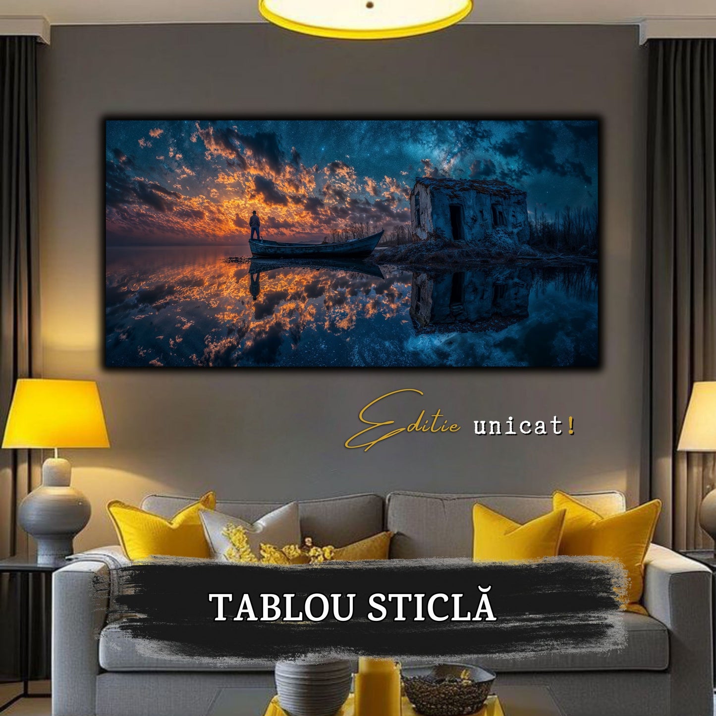 Night and Soul - Tablou Living  - Sticla Securizata - no14