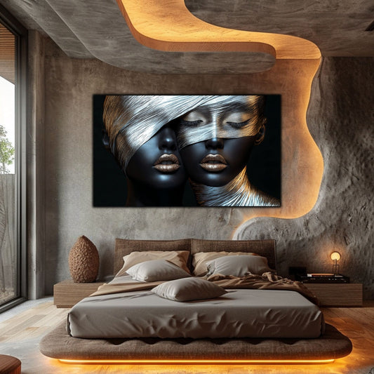 Tablou Decorativ pt Living - Print UV pe Sticla - „Silken Silence” - No09