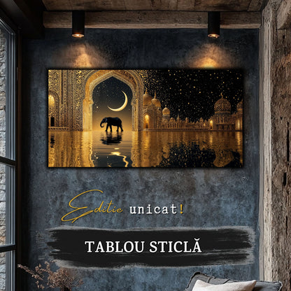Echoes of Gold - Tablou Sticla  - Unicat - no08